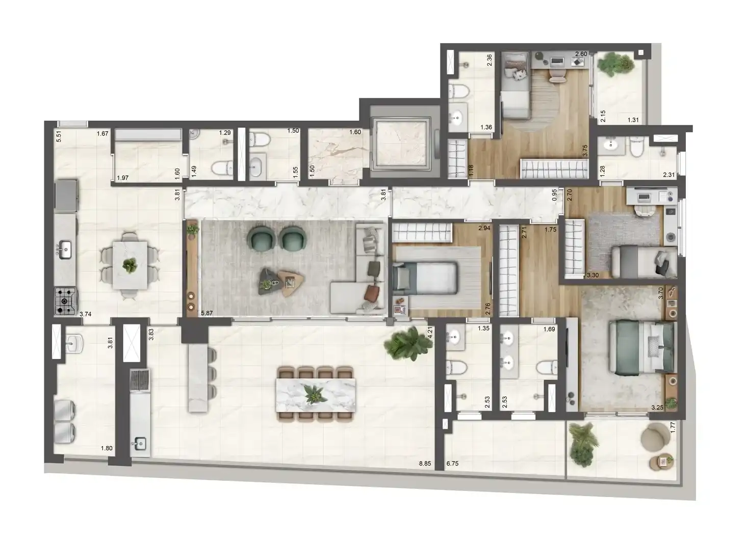 PETRA Brooklin — — 199 m², 4 suítes