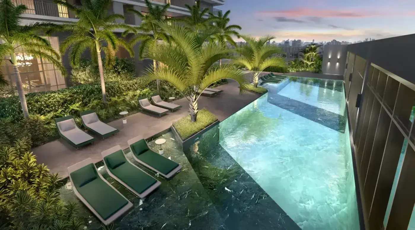 PETRA Brooklin — Perspectiva ilustrada — Piscina — vista 1