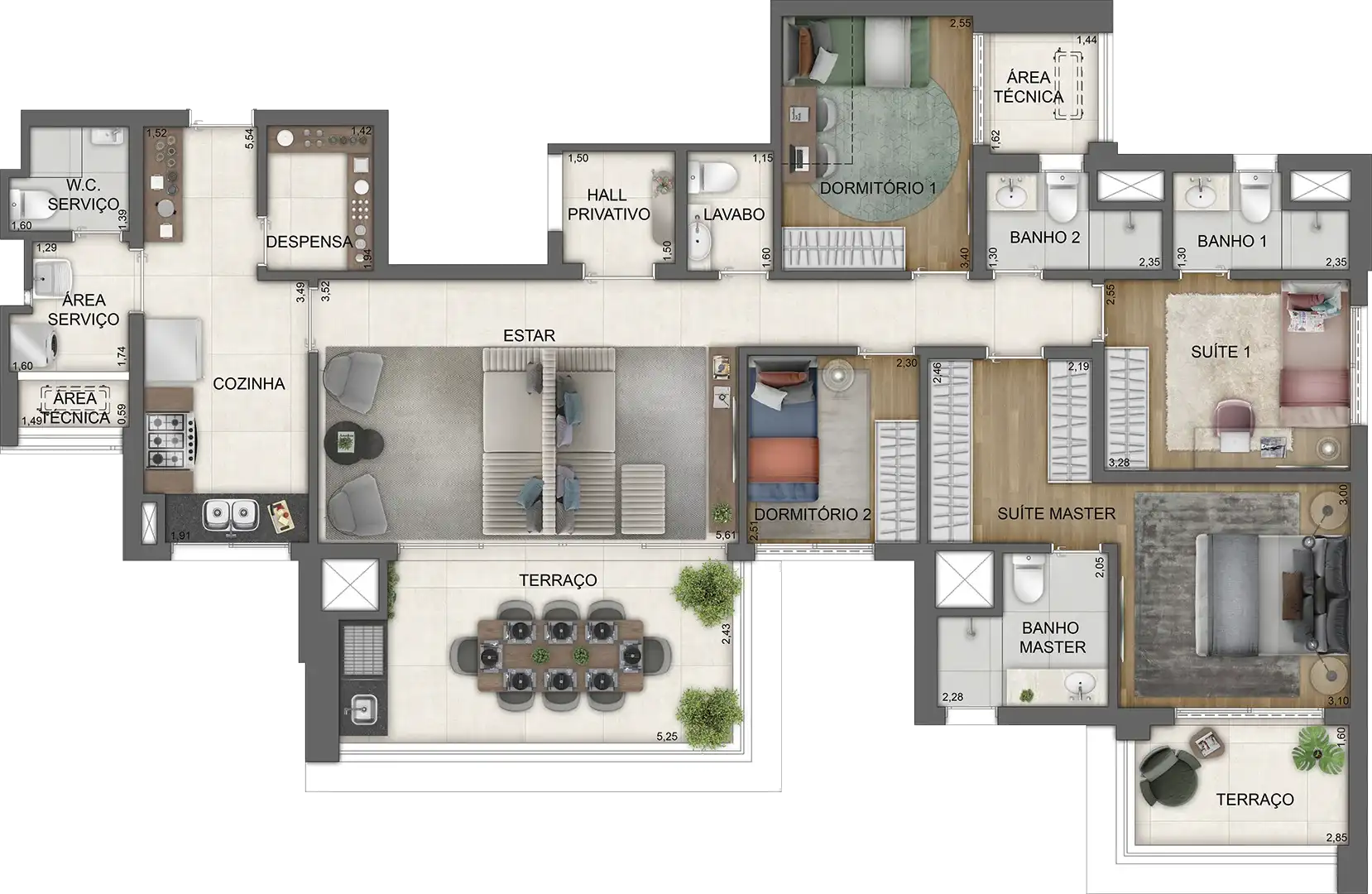 HAUTE Brooklin by Ez — 138 m² — tipo, final 3