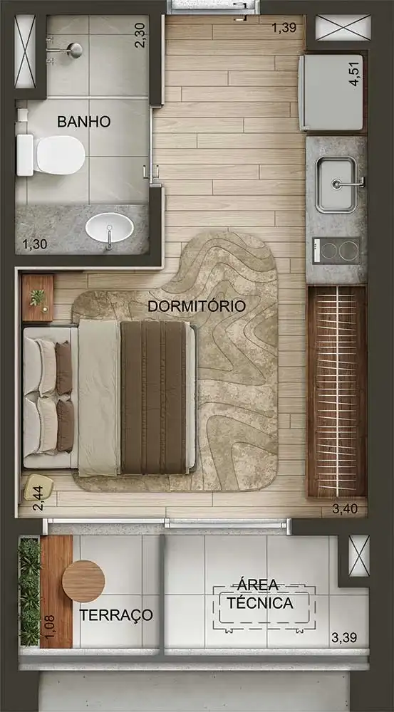 Metropolitan by Lindenberg — studio — 22 m² — acervo, confirmar com a incorporadora