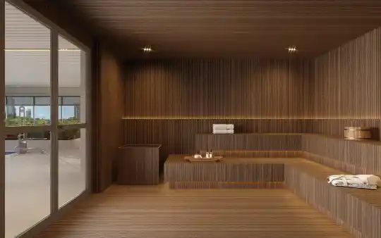 Casa Nacional Brooklin — Perspectiva ilustrada — Sauna