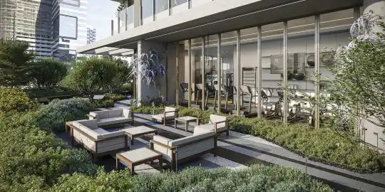 PARK AVENUE Ibirapuera — Perspectiva ilustrada — Lounge externo