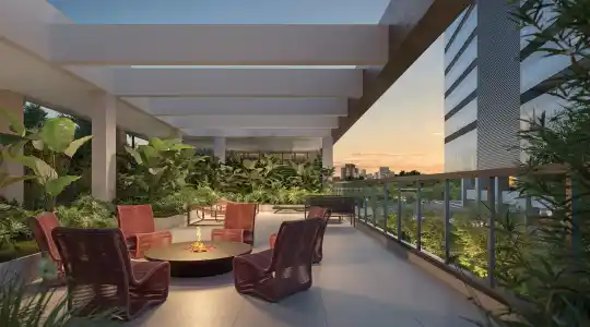 Lindenberg Alto das Nações — Perspectiva ilustrada — Lounge da lareira