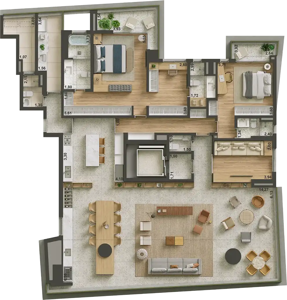 ISA Brooklin — — 265 m², opção de living ampliado