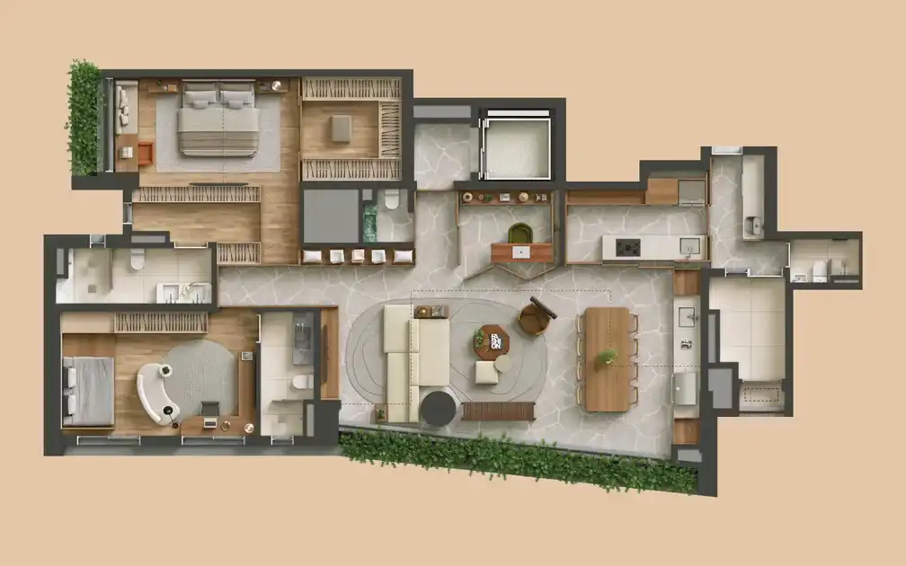 TESS Brooklin — — 170 m², opção 2 (fonte secundária) — acervo, confirmar com a incorporadora