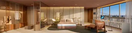 Agami Park Residences — Perspectiva ilustrada — Suíte do duplex — 571 m²