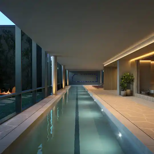 TESS Brooklin — Perspectiva ilustrada — Piscina coberta