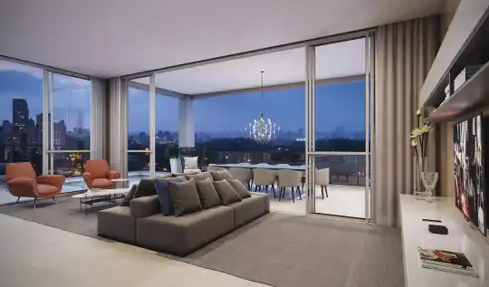 LE JARDIN Ibirapuera — Duplex — living, perspectiva ilustrada