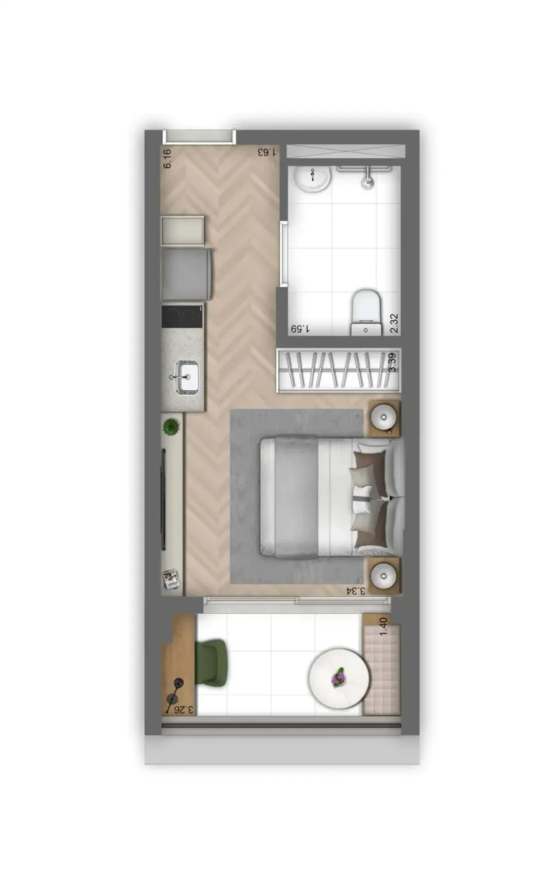 GRAND VITRALI Moema — studio — 28 m²