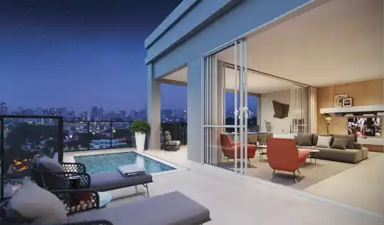 LE JARDIN Ibirapuera — Duplex — terraço superior, perspectiva ilustrada