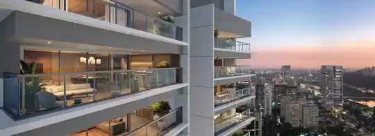 Lindenberg Alto das Nações — Perspectiva ilustrada — Detalhe da fachada
