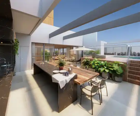 Agami Park Residences — Perspectiva ilustrada — Terraço do duplex — 571 m²