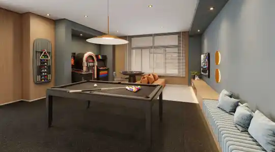 SP 360° Smart Living by Eztec — Perspectiva ilustrada — Salão de jogos