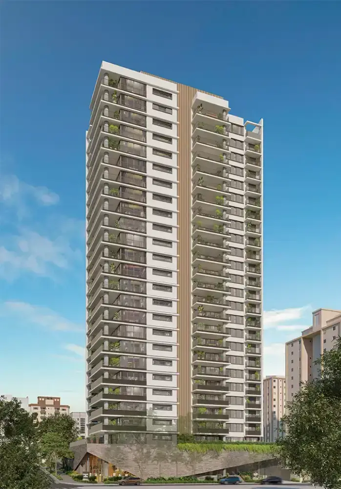 Agami Park Residences — Perspectiva ilustrada — Fachada completa