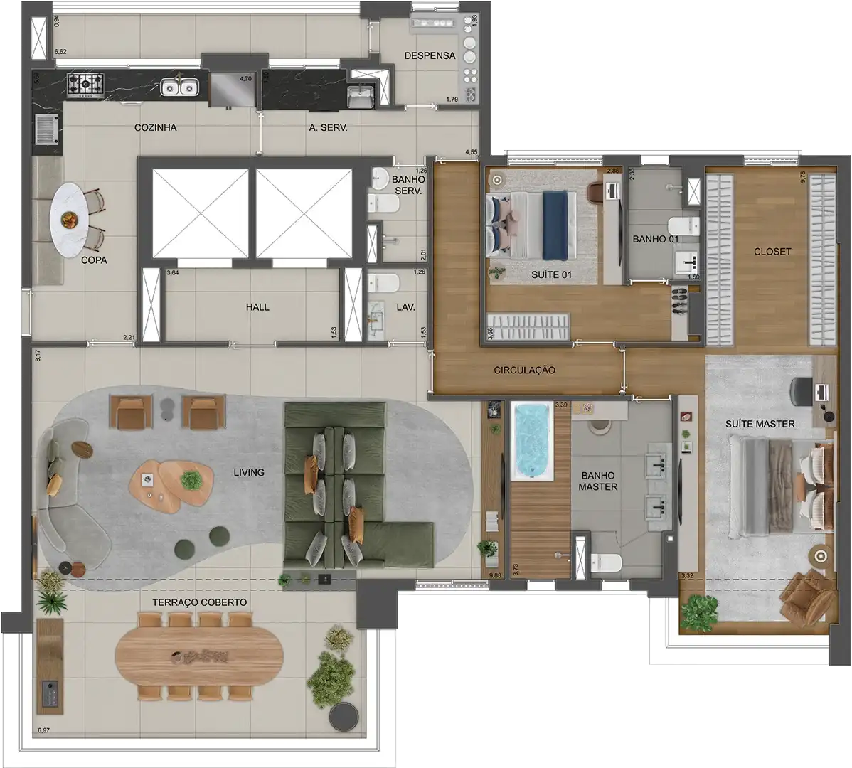 Agami Park Residences — opção — 215 m², 2 suítes