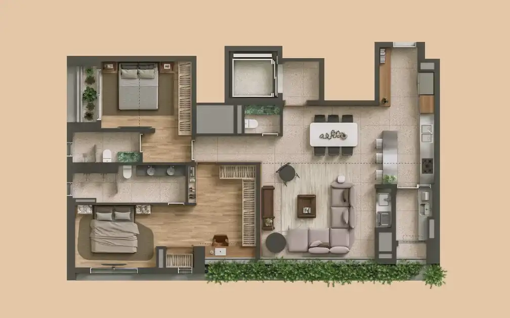 TESS Brooklin — — 130 m², opção 2 (fonte secundária) — acervo, confirmar com a incorporadora