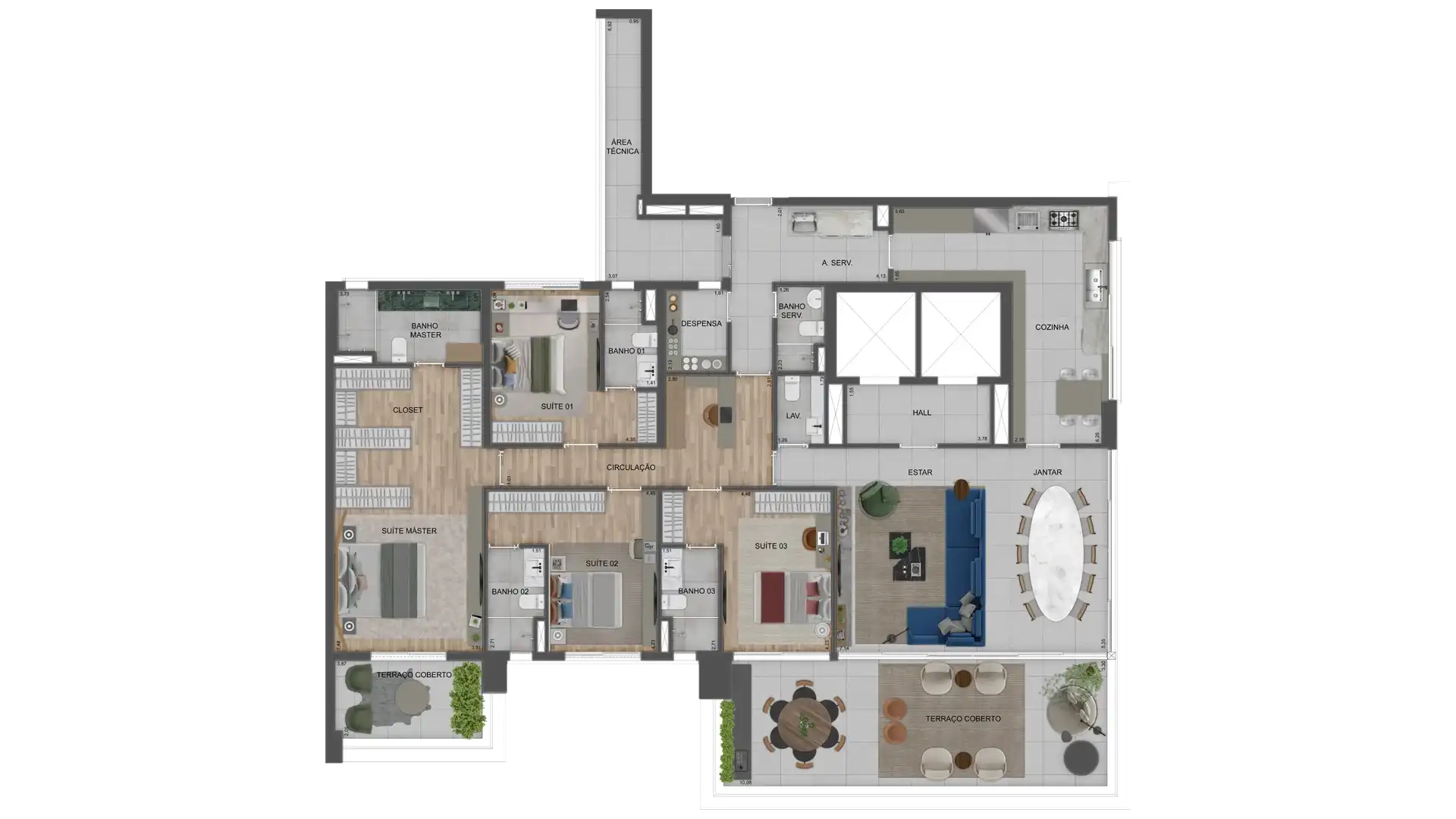 Agami Park Residences — tipo — 290 m², 4 suítes