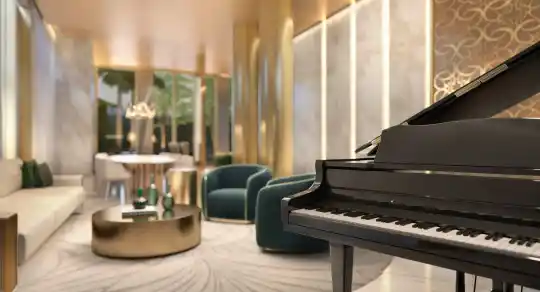 Saffire by Elie Saab — Perspectiva ilustrada — Detalhe do piano bar