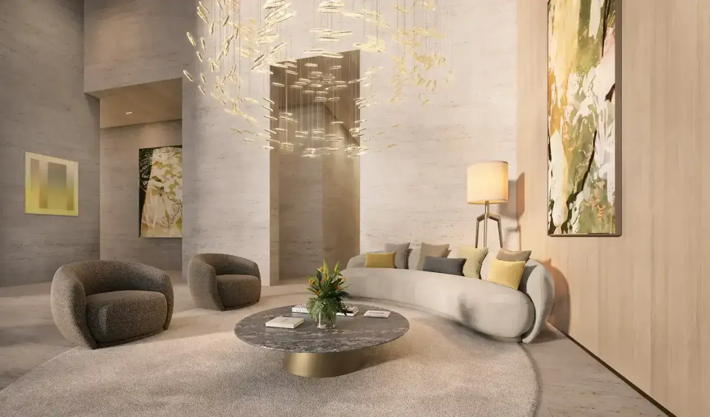 LE SIX Ibirapuera — Perspectiva ilustrada — Lobby — perspectiva preliminar oficial