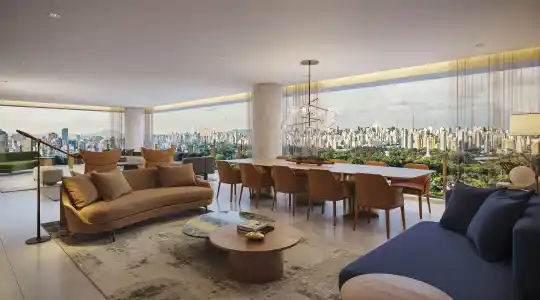 PARK AVENUE Ibirapuera — 298 m² — living, perspectiva ilustrada