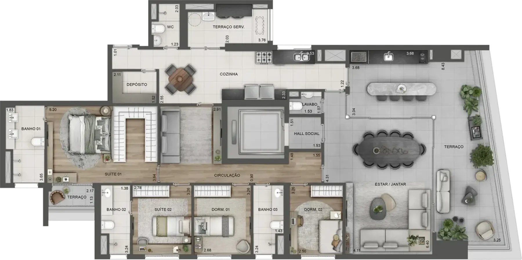Lindenberg Alto das Nações — 213 m² — 4 dormitórios, 2 suítes