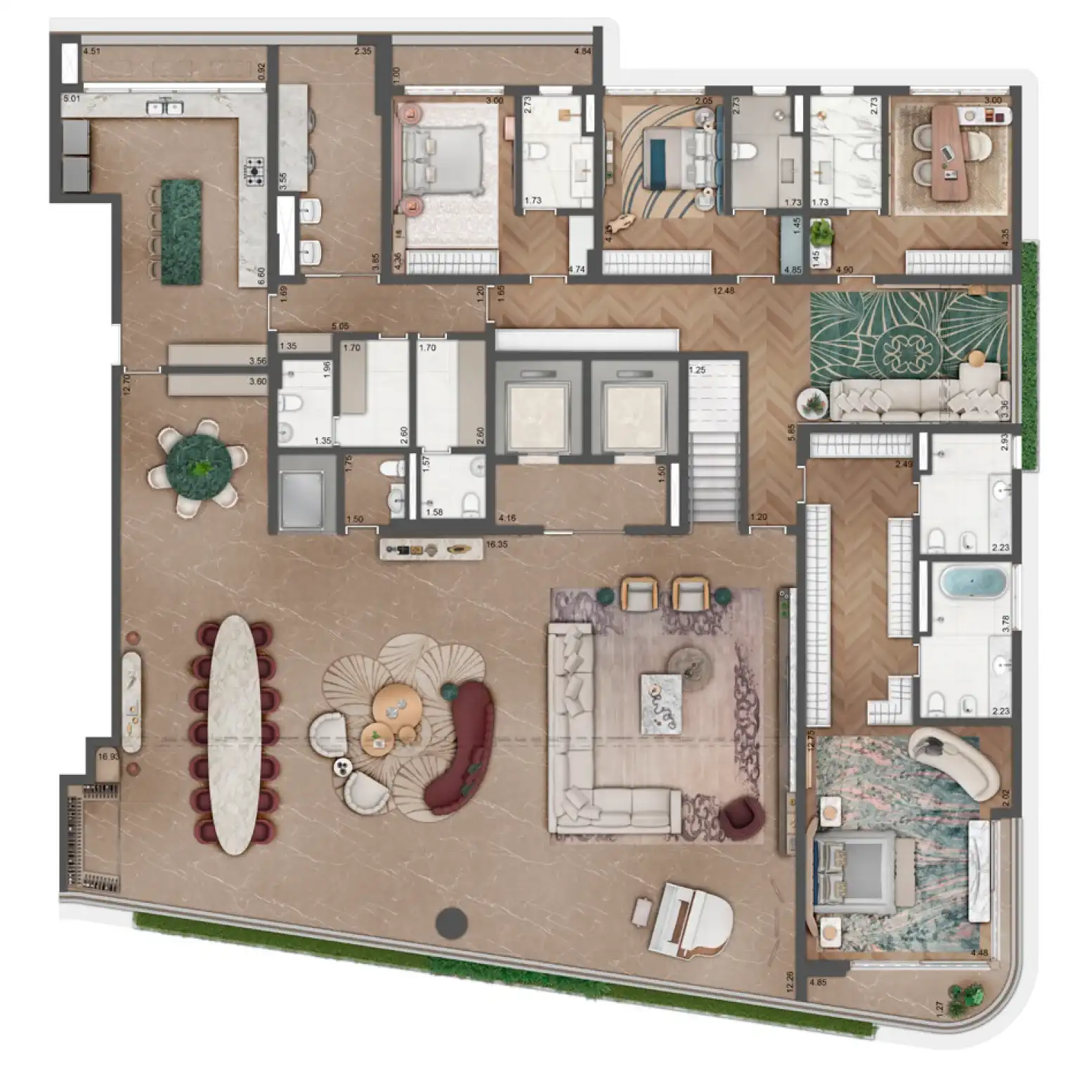 Saffire by Elie Saab — 868 m² — duplex, pavimento inferior