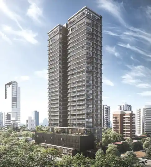 PARK AVENUE Ibirapuera — Perspectiva ilustrada — Fachada completa