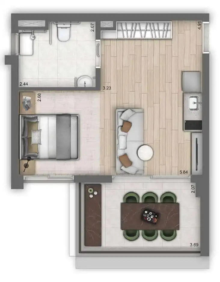 GRAND VITRALI Moema — studio não residencial — 41 m² (fonte secundária; não republicada na página oficial atual) — acervo, confirmar com a incorporadora