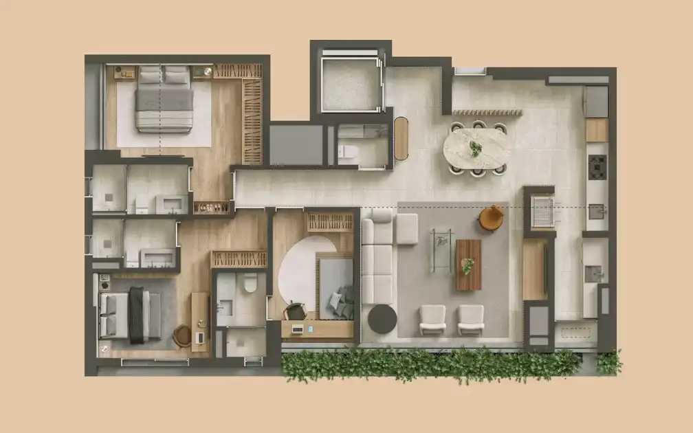 TESS Brooklin — — 130 m², opção 3 (fonte secundária) — acervo, confirmar com a incorporadora