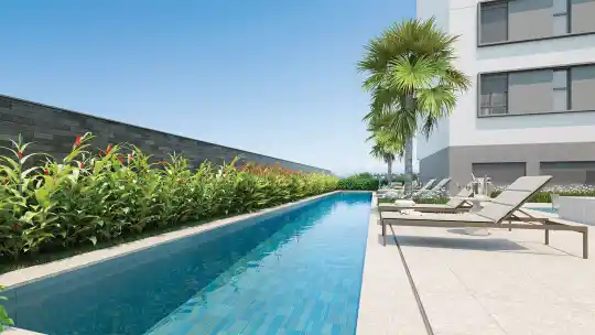 Agami Park Residences — Perspectiva ilustrada — Piscina com raia