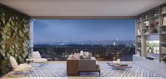 LE JARDIN Ibirapuera — Duplex — terraço inferior, perspectiva ilustrada