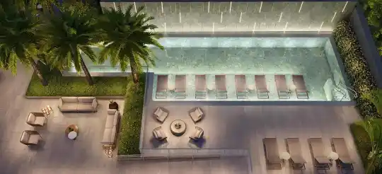 GRAND VITRALI Moema — Perspectiva ilustrada — Piscina — vista superior