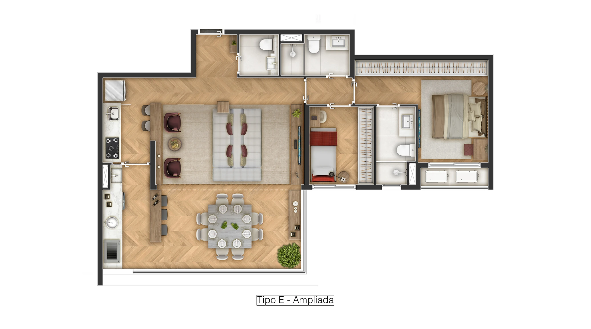 Arch Boa Vista Residence — 2 Dormitórios com 1 Suíte | 86 m² - Opção com Sala Ampliada