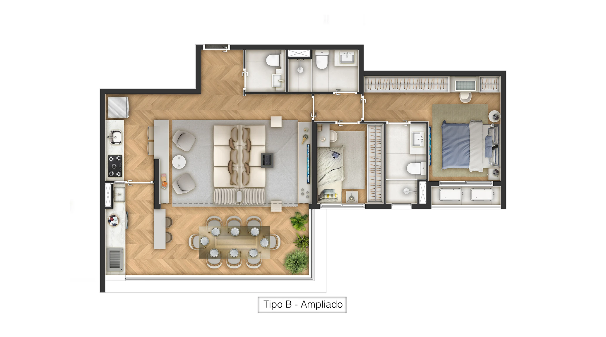 Arch Boa Vista Residence — 2 Dormitórios com 1 Suíte | 82 m² - Opção com Sala Ampliada