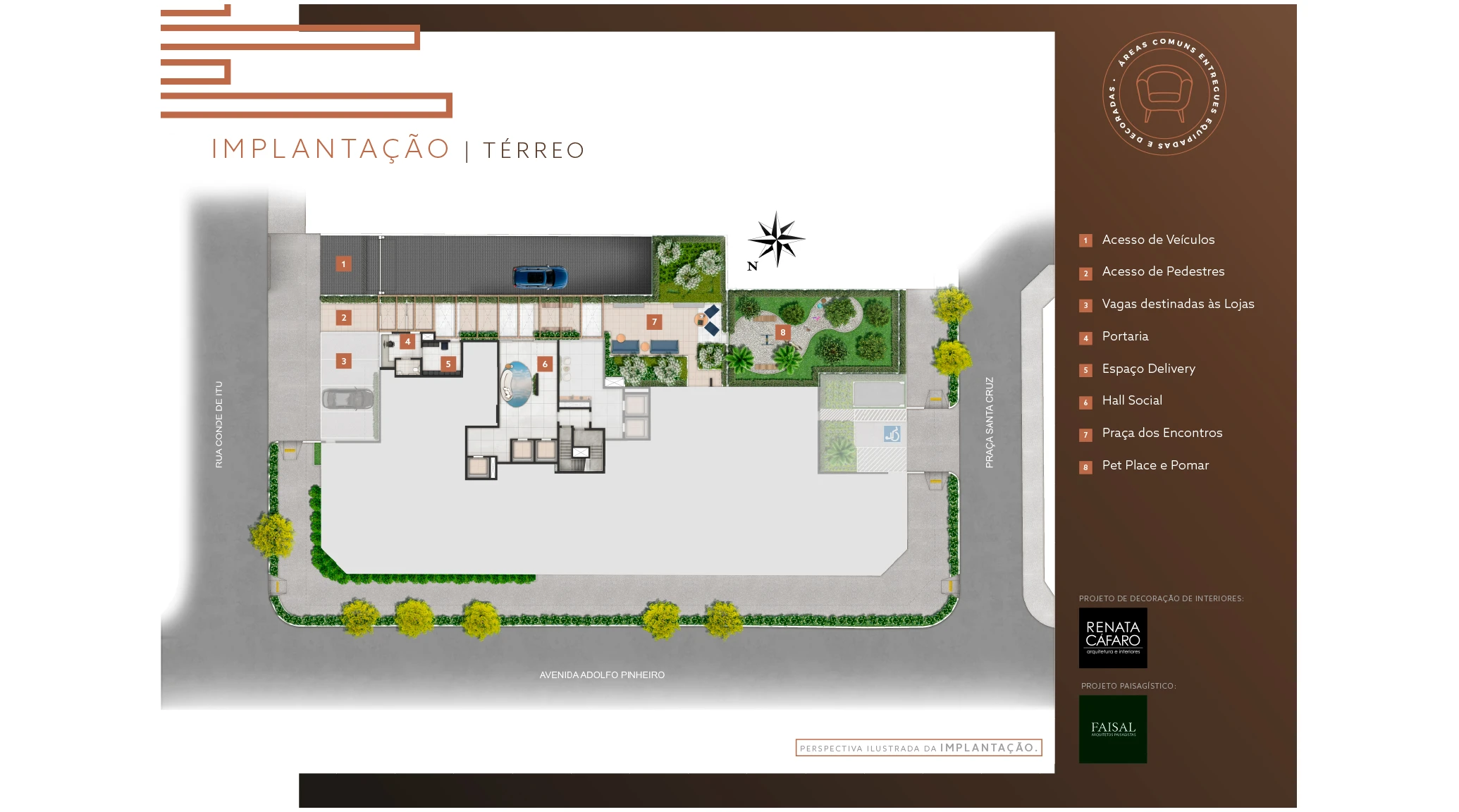 Arch Boa Vista Residence — Implantação do Térreo