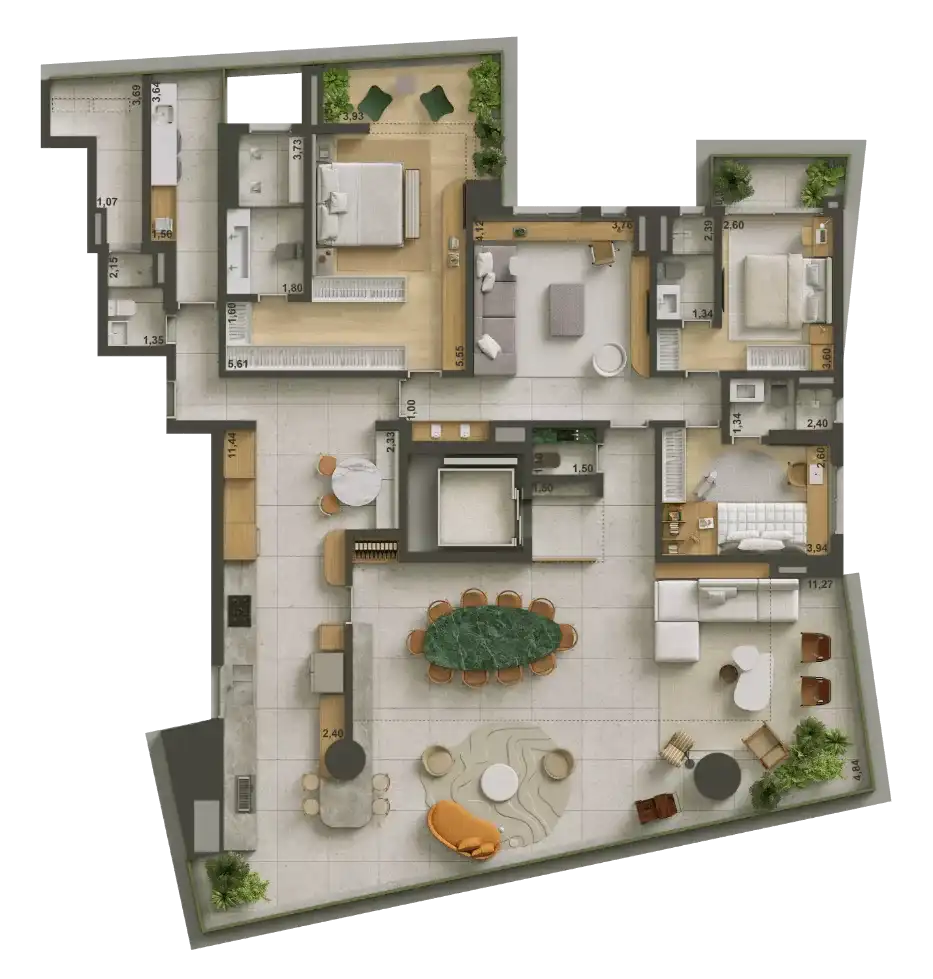 ISA Brooklin — — 265 m², opção alternativa (fonte secundária) — acervo, confirmar com a incorporadora