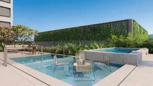 Agami Park Residences — Perspectiva ilustrada — Deck molhado e spa