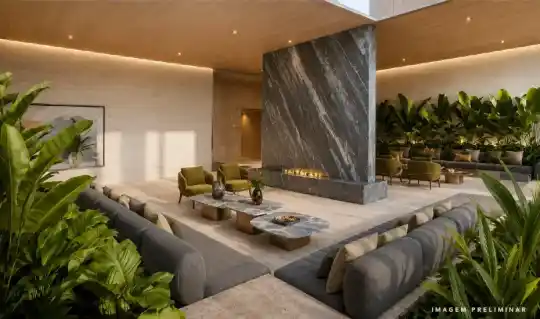 LE SIX Ibirapuera — Perspectiva preliminar do acervo — Lounge externo