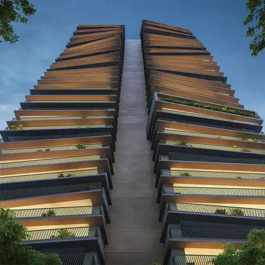 ISA Brooklin — Perspectiva ilustrada — Fachada vista de baixo