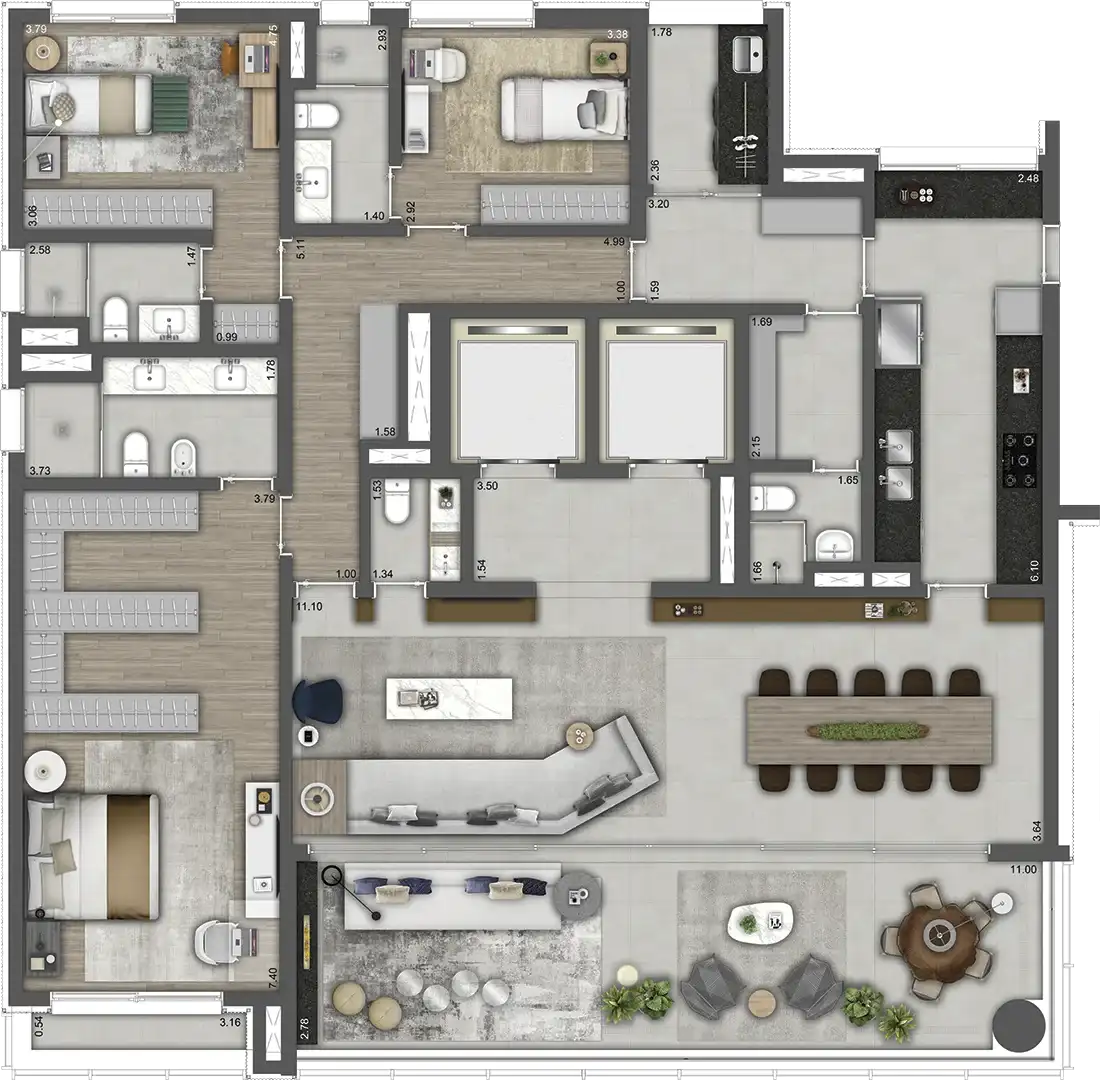 PARK AVENUE Ibirapuera — 240 m² — tipo, final 2