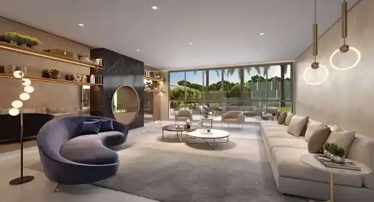 GRAND VITRALI Moema — Perspectiva ilustrada — Lounge interno