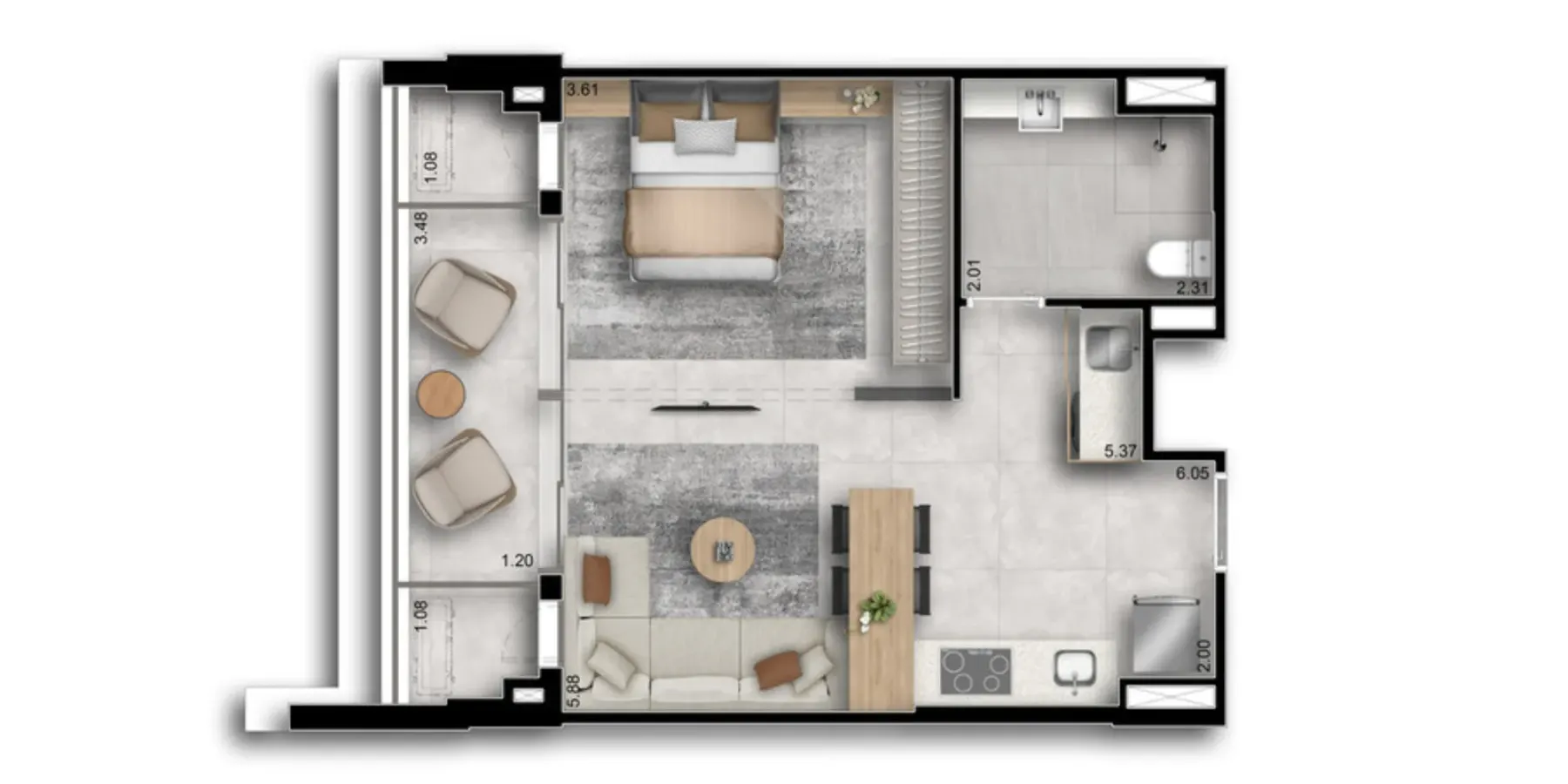 47 m² - Smart Apartment