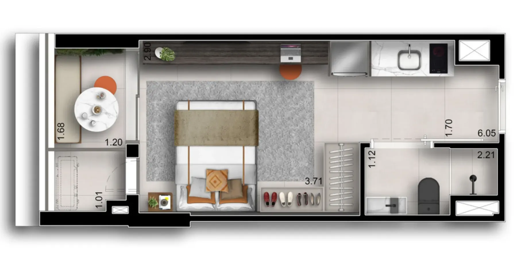 23 m² - Studio