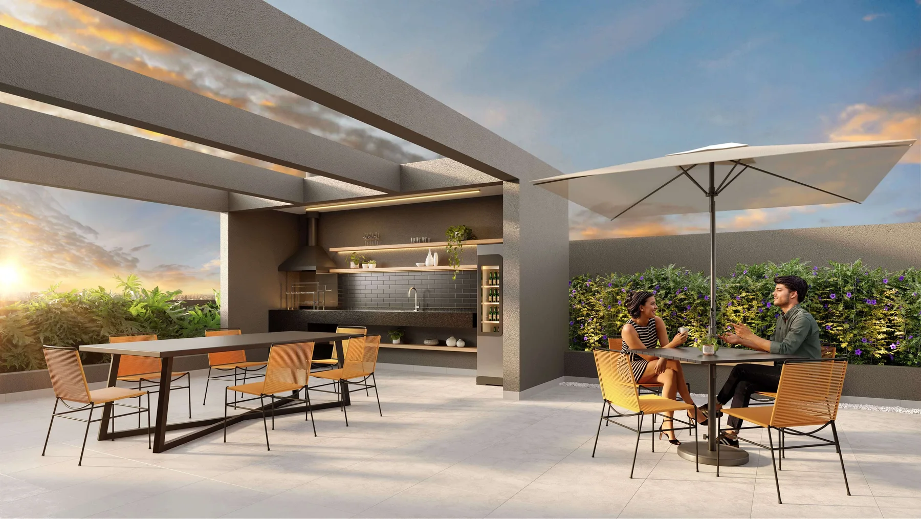 Perspectiva Ilustrada do Sky Lounge & Grill