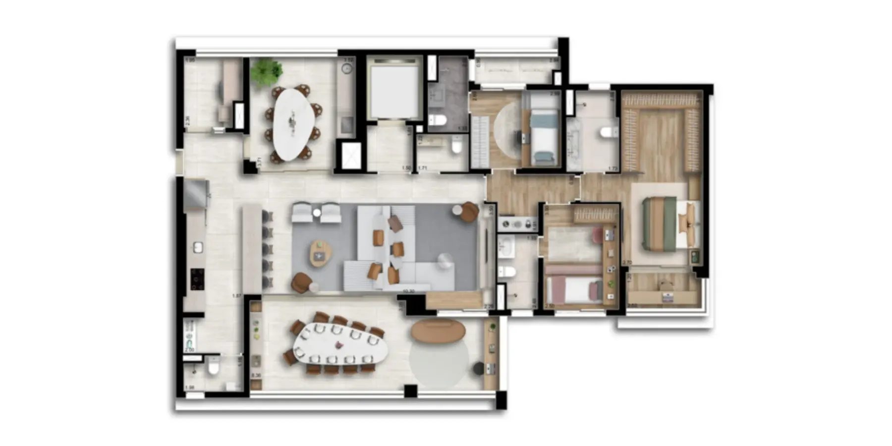 180 m² ampliada - 3 suítes (Torre Austral)